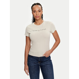 Tommy Jeans Tommy Jeans Camiseta Linear DW0DW18398 Beis Slim Fit