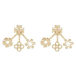 Tory Burch Cercei Tory Burch Kira Clover Front-Back Earring 160178 Auriu