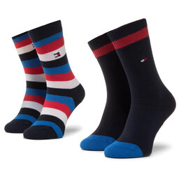 Tommy Hilfiger 2 bērnu augsto zeķu pāru komplekts Tommy Hilfiger 354009001 Midnight Blue 023
