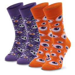 Zooksy Set od 2 para unisex visokih čarapa Zooksy Mixtury Halloween Šarena
