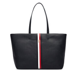 Tommy Hilfiger Handtasche Tommy Hilfiger Th Corp Ess Tote AW0AW19334 Dunkelblau