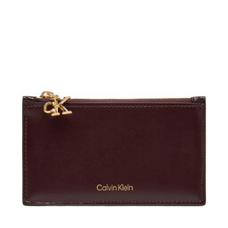 Calvin Klein Etui pentru carduri Calvin Klein Ck Zip Cardcase 6Cc LV04F1076G Vișiniu