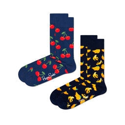 Happy Socks Σετ 2 ζευγάρια ψηλές κάλτσες unisex Happy Socks CHE02-6050 Σκούρο μπλε