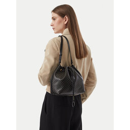 Calvin Klein Handtasche Calvin Klein Emblem Aop Drawstring Bucket LV04F3785G Schwarz