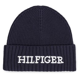 Tommy Hilfiger Čepice Tommy Hilfiger Monotype Beanie AM0AM11737 Tmavomodrá