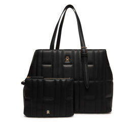 Tommy Hilfiger Handtasche Tommy Hilfiger Th Feminine Tote AW0AW17452 Schwarz