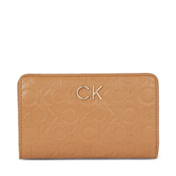 Calvin Klein Portafoglio da donna Calvin Klein Re-Lock Bifold Fr Wallet Emb K60K611318 Brown Sugar GA5
