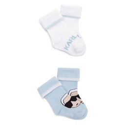 Karl Lagerfeld Kids Set di 2 paia di calzini lunghi da bambini Karl Lagerfeld Kids Z90047 Blu