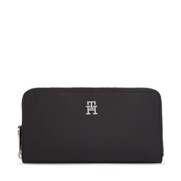 Tommy Hilfiger Duży Portfel Damski Tommy Hilfiger Poppy Th Large Za AW0AW15642 Czarny