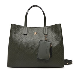 Tommy Hilfiger Handtasche Tommy Hilfiger Th Icon Satchel Mono AW0AW18923 Khakifarben
