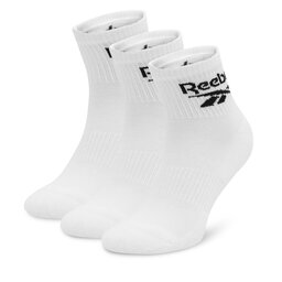 Reebok Lot de 3 paires de chaussettes hautes unisexe Reebok R0427-SS24 (3-pack) Blanc
