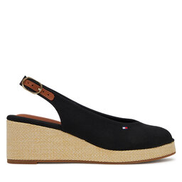 Tommy Hilfiger Εσπαντρίγιες Tommy Hilfiger Flag Mid Wedge Espad Slingback FW0FW08595 Μαύρο