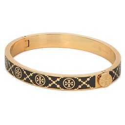 Tory Burch Bracelet Tory Burch T Monogram Hinge Bracelet 150568 Tory Gold / Black 720