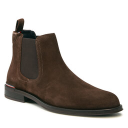 Tommy Hilfiger Boots Tommy Hilfiger Core Rwb Hilfiger Suede Chelsea FM0FM04757 Cocoa GT6