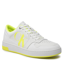 Calvin Klein Jeans Сникърси Calvin Klein Jeans Cupsole Laceup Basket Low Poly YM0YM00428 White/Safety Yellow 0LE