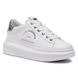 KARL LAGERFELD Sneakersy KARL LAGERFELD KL62538 White Lthr W/Silver
