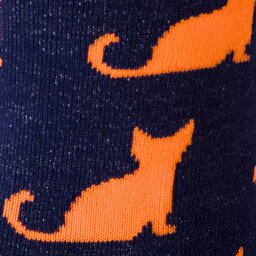 

Високі шкарпетки unisex Cup of Sox Granatowe Trykoty W Oranżowe Koty C Cиній