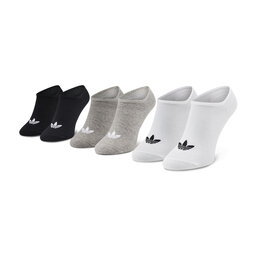 adidas Σετ 3 ζευγάρια κοντές κάλτσες unisex adidas Trefoil Liner FT8524 White/Black