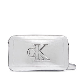 Calvin Klein Handtasche Calvin Klein Bold Ck Outline Mtl Camera Bag LV04F3896G Silberfarben