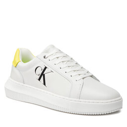 Calvin Klein Jeans Сникърси Calvin Klein Jeans Chunky Cupsole Laceup Low Lth YM0YM00427 White/Safety Yellow 0LE