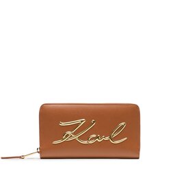 KARL LAGERFELD Голям дамски портфейл KARL LAGERFELD 231W3222 Sudan Brown