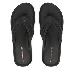 Tommy Hilfiger Zehentrenner Tommy Hilfiger Hilfiger Padded Beach Sandal FM0FM05801 Schwarz