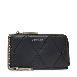 Calvin Klein Θήκη κλειδιών Calvin Klein Ck Woven Zip Around Cardholder K60K612954 Μαύρο