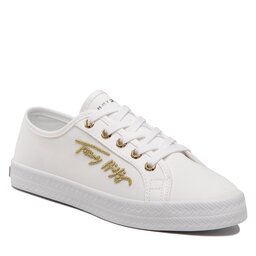 Tommy Hilfiger Teniși Tommy Hilfiger Essential Gold Th Sneaker FW0FW06122 White YBR