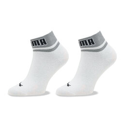 Puma 2 pares de calcetines altos unisex Puma Unisex New Heritage Quarter 2P 938021 White / Black 02