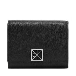 Calvin Klein Geldbörse Calvin Klein Emblem Hw Pebble Trifold W/Zip LV04F1128G Schwarz