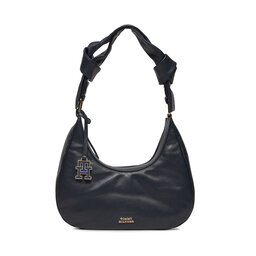 Tommy Hilfiger Sac à main Tommy Hilfiger Pushlock Leather Hobo AW0AW16073 Space Blue DW6