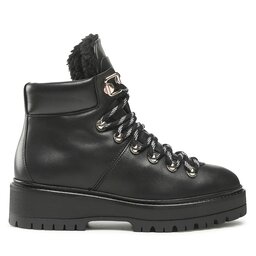 Tommy Hilfiger Botki Tommy Hilfiger Leather Outdoor Flat Boot FW0FW06725 Czarny
