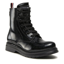 Tommy Hilfiger Stiefel Tommy Hilfiger Lace-Up Bootie T4A5-32413-1237 S Black 999
