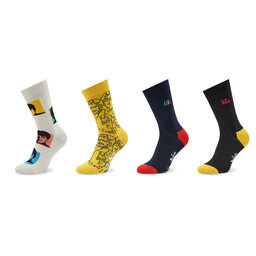 Happy Socks Set de 4 perechi de șosete lungi unisex Happy Socks The Beathles XBEA09-0200 Colorat
