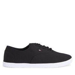 Tommy Hilfiger Tenisówki Tommy Hilfiger Canvas Lace Up Sneaker FW0FW07805 Czarny