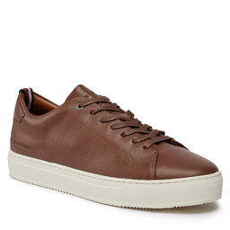 Tommy Hilfiger Zapatillas Tommy Hilfiger Premium Cupsole Grained Lth FM0FM04893 Winter Cognac GVI