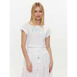 Pepe Jeans Pepe Jeans Marškinėliai Janet PL505836 Balta Regular Fit