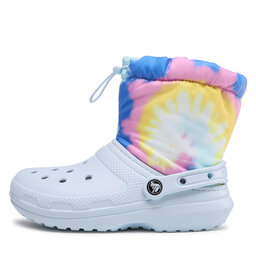 

Снігоходи Crocs Classic Lined Neo Puff Tie Dye 207328 Mineral Blue, Кольоровий