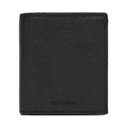Calvin Klein Velika moška denarnica Calvin Klein Micropebble Comp Trifold W Coin LV04D1034G Črna