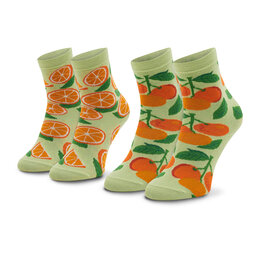 Zooksy Zestaw 2 par wysokich skarpet unisex Zooksy Mixtury Pomarańczowe Zielony