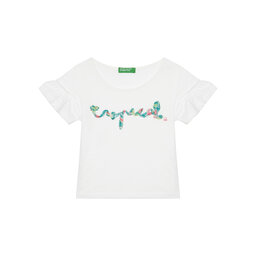 United Colors Of Benetton United Colors Of Benetton Marškinėliai 38V4G10JI Balta Regular Fit
