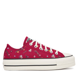 Converse Tenisice Converse Chuck Taylor All Star Lift Platform Embroidered Floral Patchwork A15535C Tamnocrvena