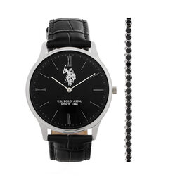 U.S. Polo Assn. Pulksteņa un rokassprādzes komplekts U.S. Polo Assn. Jeremy USP6391TW Melns
