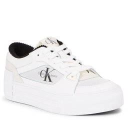 Calvin Klein Jeans Sneakersy Calvin Klein Jeans Bold Vulc Flatf Laceup Lth Mix YW0YW01174 Bright White/Black YBR