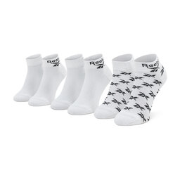 Reebok Set di 3 paia di calzini lunghi unisex Reebok Cl Fo Ankle Sock 3P GG6674 White