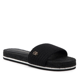 Tommy Hilfiger Εσπαντρίγιες Tommy Hilfiger Th Textured Flat Sandal FW0FW06438 Black BDS
