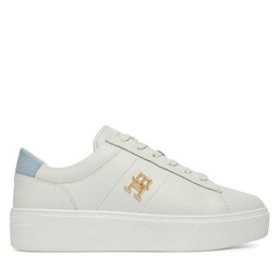 Tommy Hilfiger Laisvalaikio batai Tommy Hilfiger Platform Court Sneaker FW0FW08464 Balta