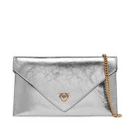 PINKO Handtasche PINKO Flat Purse Mini AI 25-26 PCPL 105347 A2OT Silberfarben