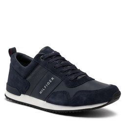 Tommy Hilfiger Sneakersy Tommy Hilfiger Iconic Leather Suede Mix Runner FM0FM00924 Midnight 403