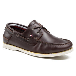 Tommy Hilfiger Chaussures basses Tommy Hilfiger Classic Leather Boat Shoe FM0FM02735 Cocoa GT6